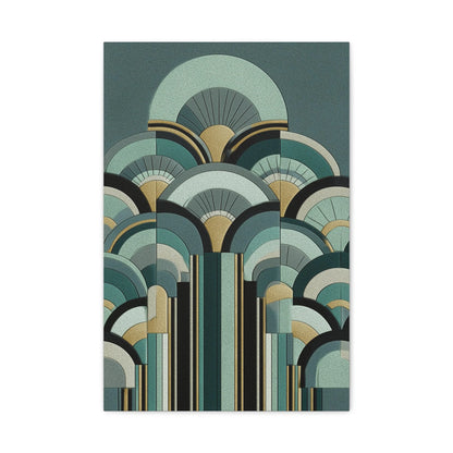 Tableau Art Déco vert sauge — vue de face