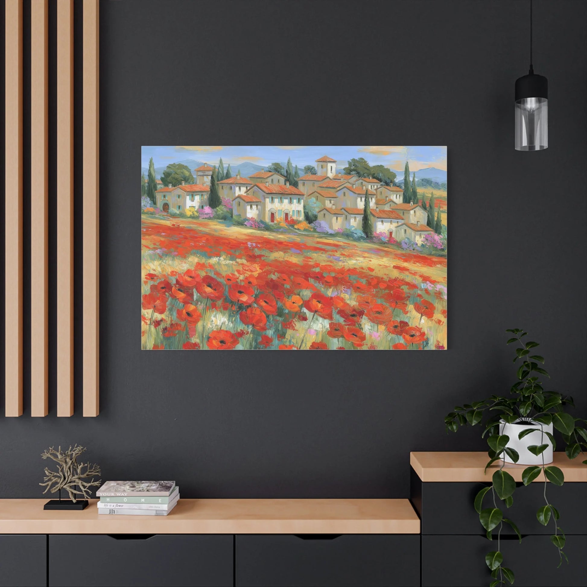 Tableau Coquelicots de Provence - Lumière de Juillet - mise en scène impact maximal