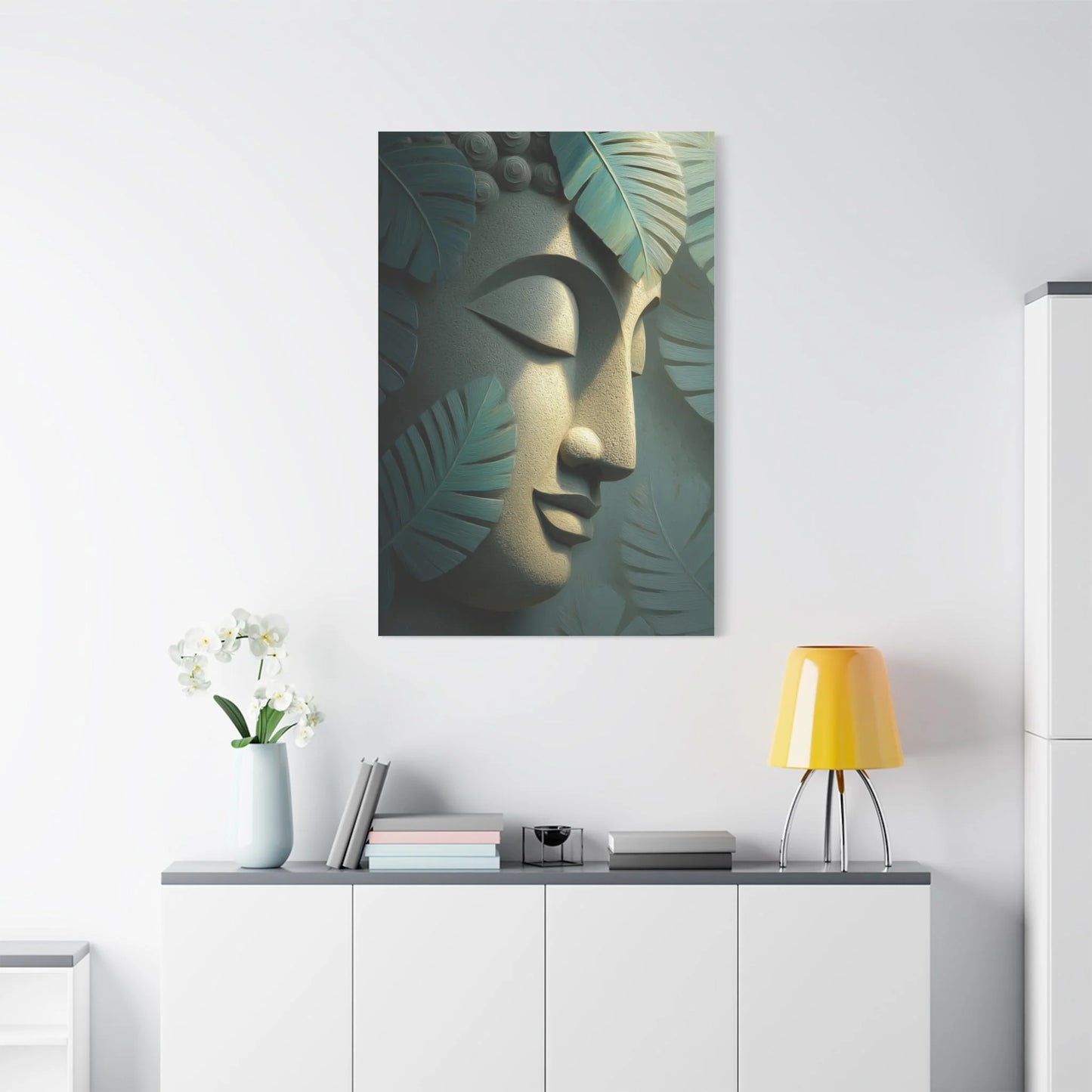 Tableau Bouddha sculpteur dans une entrée apaisée