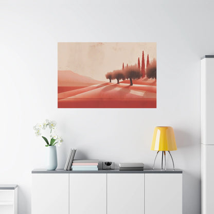 Tableau décoration murale terracotta — oliveraie format horizontal