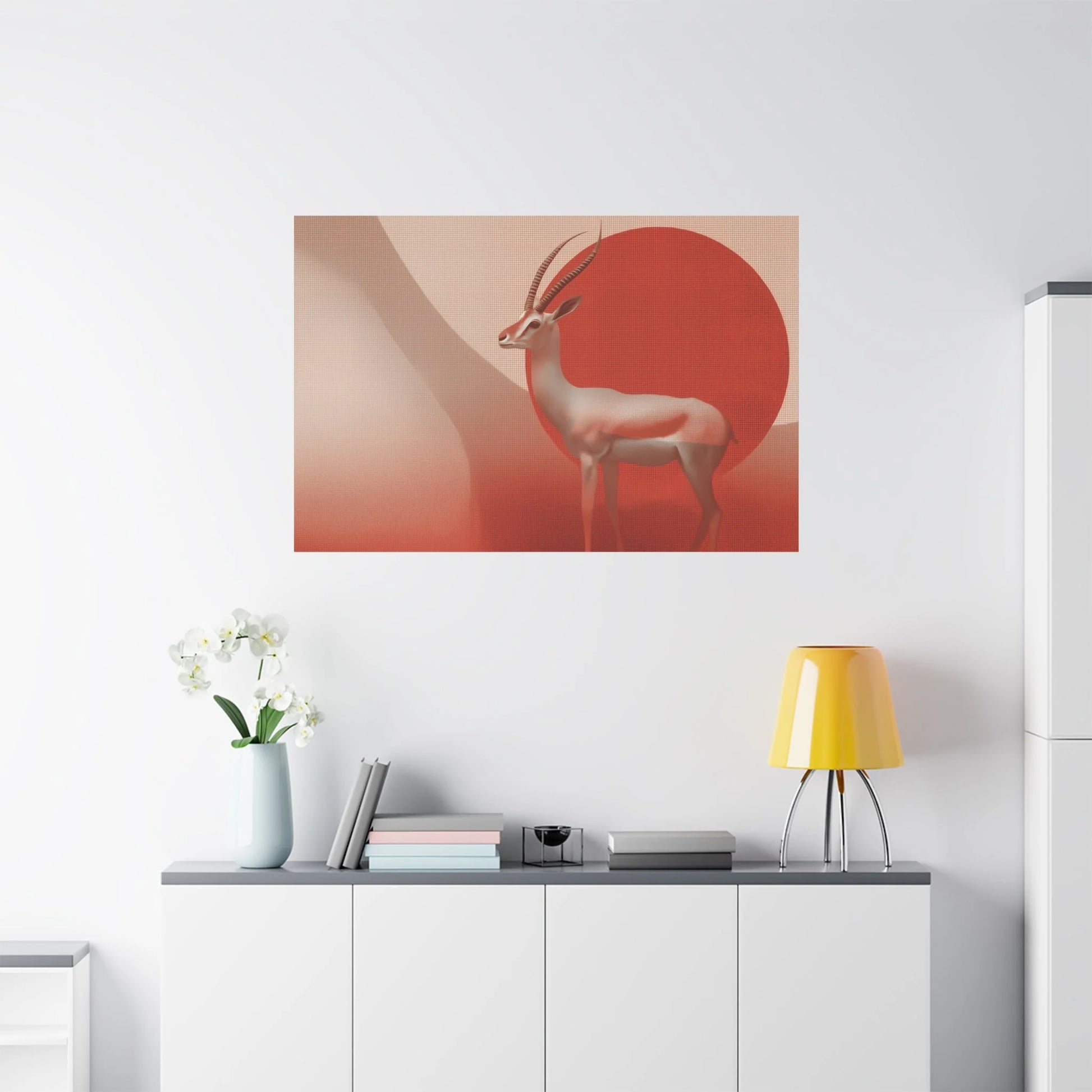 Décoration murale terracotta — gazelle silhouette horizontale