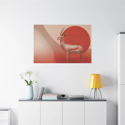 Décoration murale terracotta — gazelle silhouette horizontale