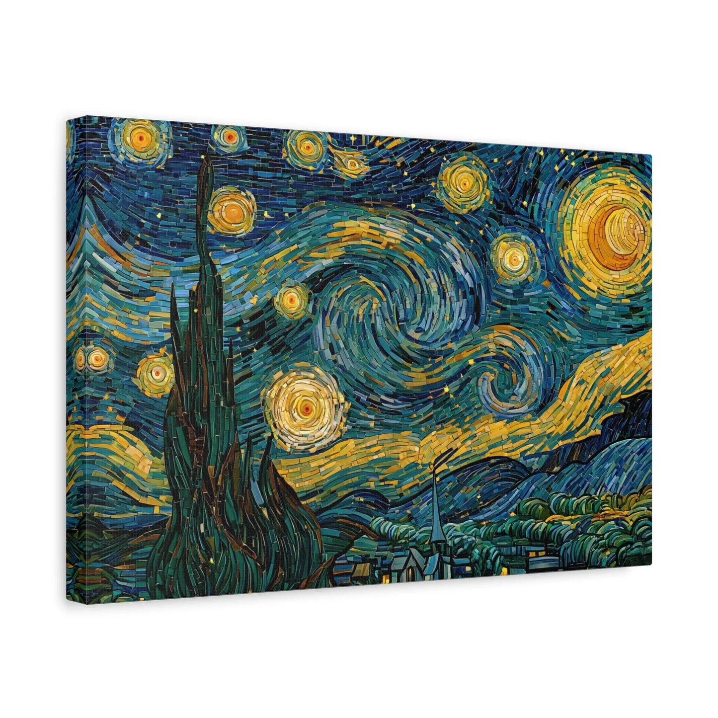 Tableau en Mosaïque Ciel Étoilé Tourbillon - Nuit de Tesselles - ambiance chambre adolescent