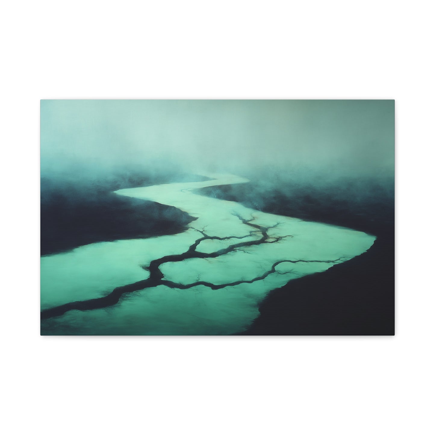 Tableau Rivière vert sauge — vue de face