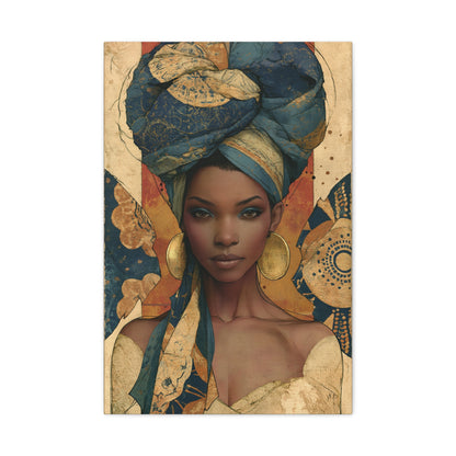 Tableau Femme Africaine Wax Terracotta - format L - Art Virtuoso