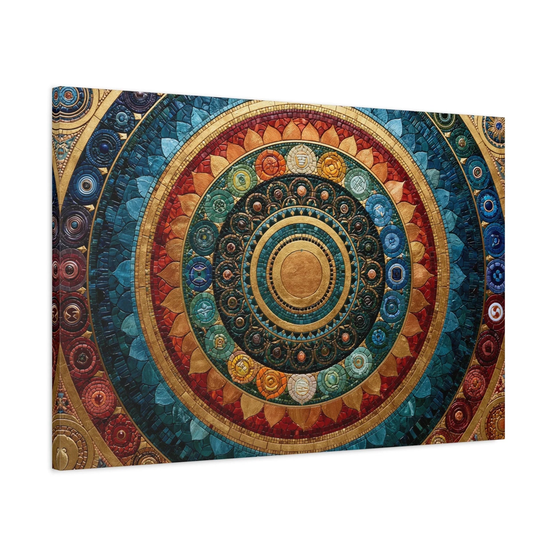 Tableau en Mosaïque Mandala Chakras - Roue Intérieure - décor mural panoramique