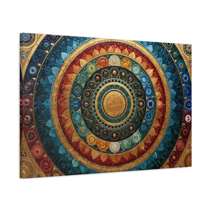 Tableau en Mosaïque Mandala Chakras - Roue Intérieure - décor mural panoramique