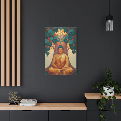 Tableau Bouddha sous l'Arbre Bodhi - Éveil de Bodh Gaya - format XXL pièce de réception