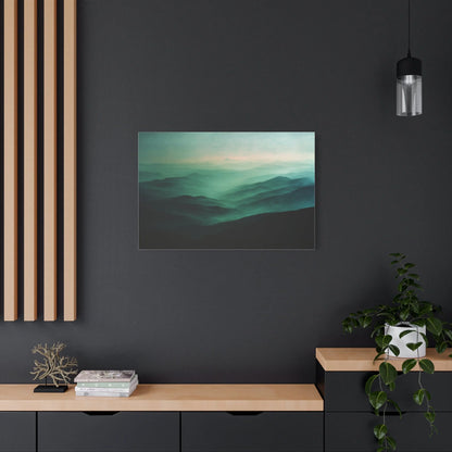 Tableau Vallons vert sauge atmosphère aquarelle chinoise