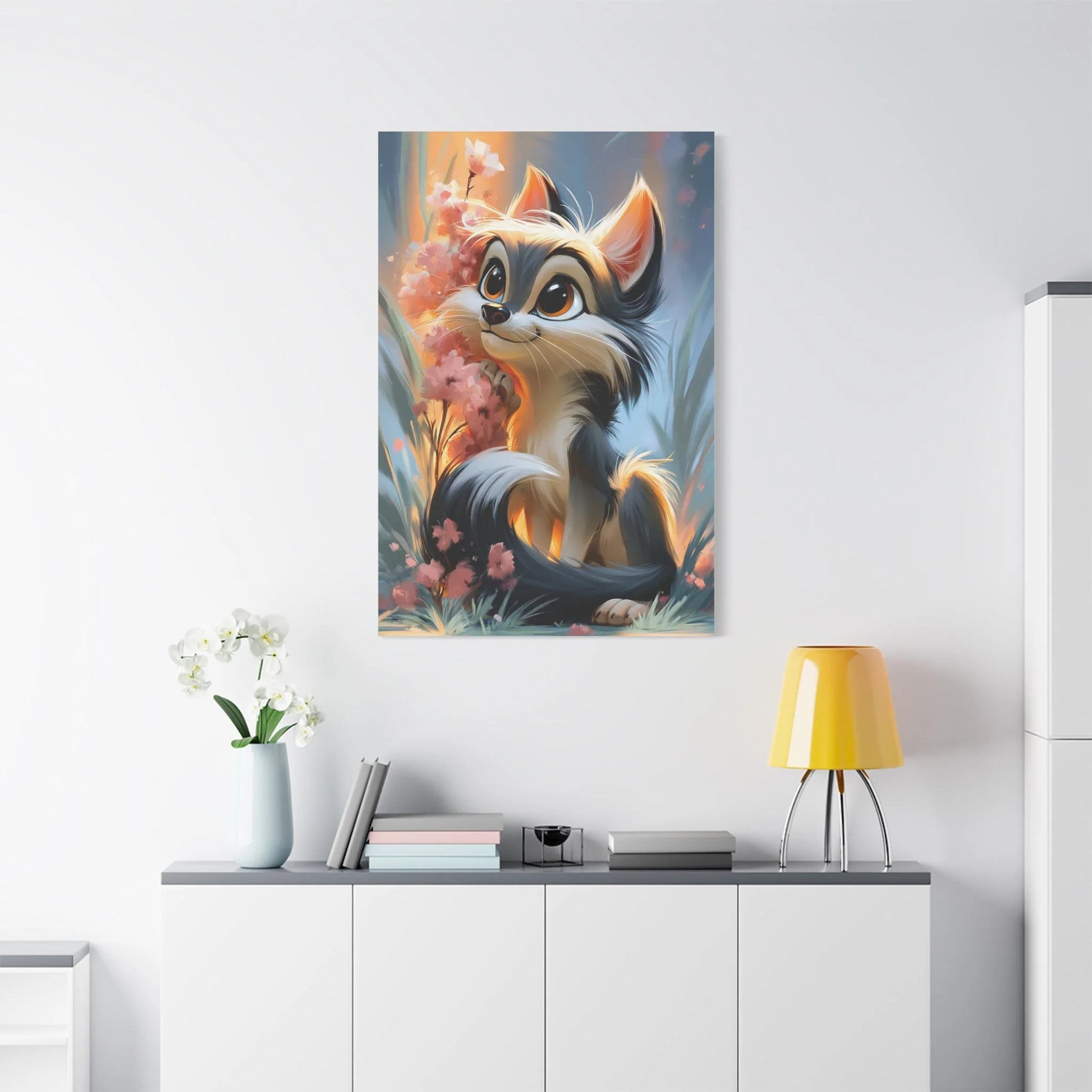 Tableau Louveteau - Compagnon de Chambre d'Enfant - vue mur grande hauteur
