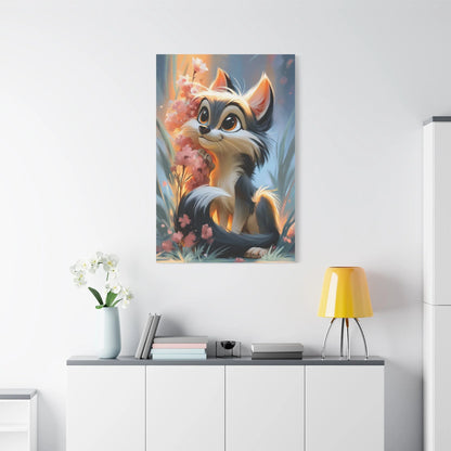 Tableau Louveteau - Compagnon de Chambre d'Enfant - vue mur grande hauteur