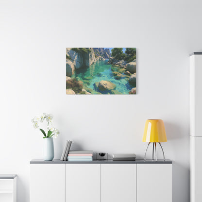 Calanque corse avec eau turquoise transparente et falaises rocheuses - Art Virtuoso - vue 16/20