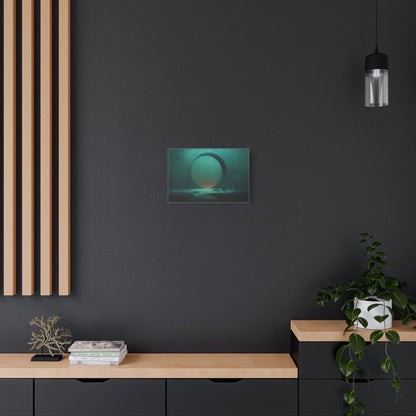 Tableau Enso vert sauge dans un studio de yoga