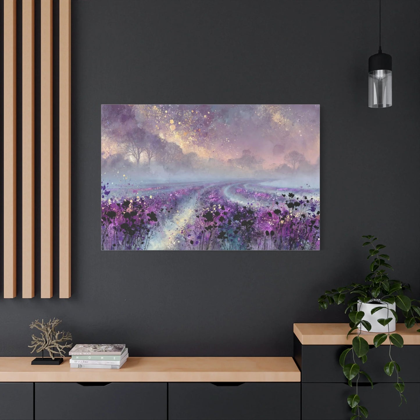 Tableau Lavande Violet - Champ à l'Aube Provençale — Art Virtuoso