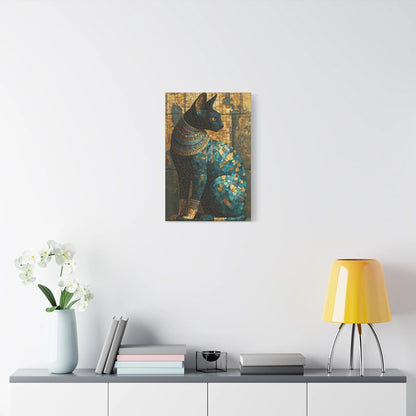 Tableau en Mosaïque Chat Égyptien Bastet - Gardienne du Nil - ambiance chambre adulte