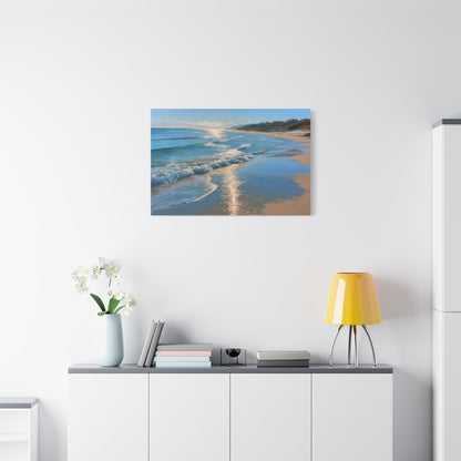 Plage de sable dore avec vagues douces et lumiere d ete sur la mer - Art Virtuoso - vue 16/20