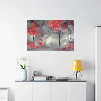 Tableau Gris rouge automne dans un salon contemporain