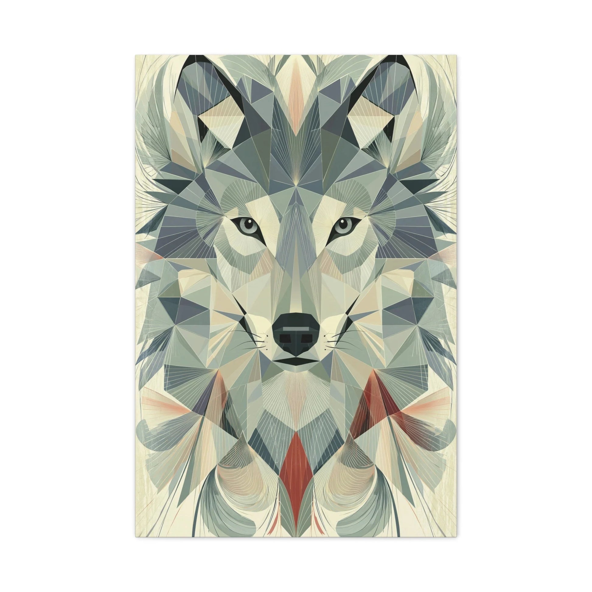 Tableau Loup Low Poly - Minimalisme Scandinave - ambiance bureau créatif