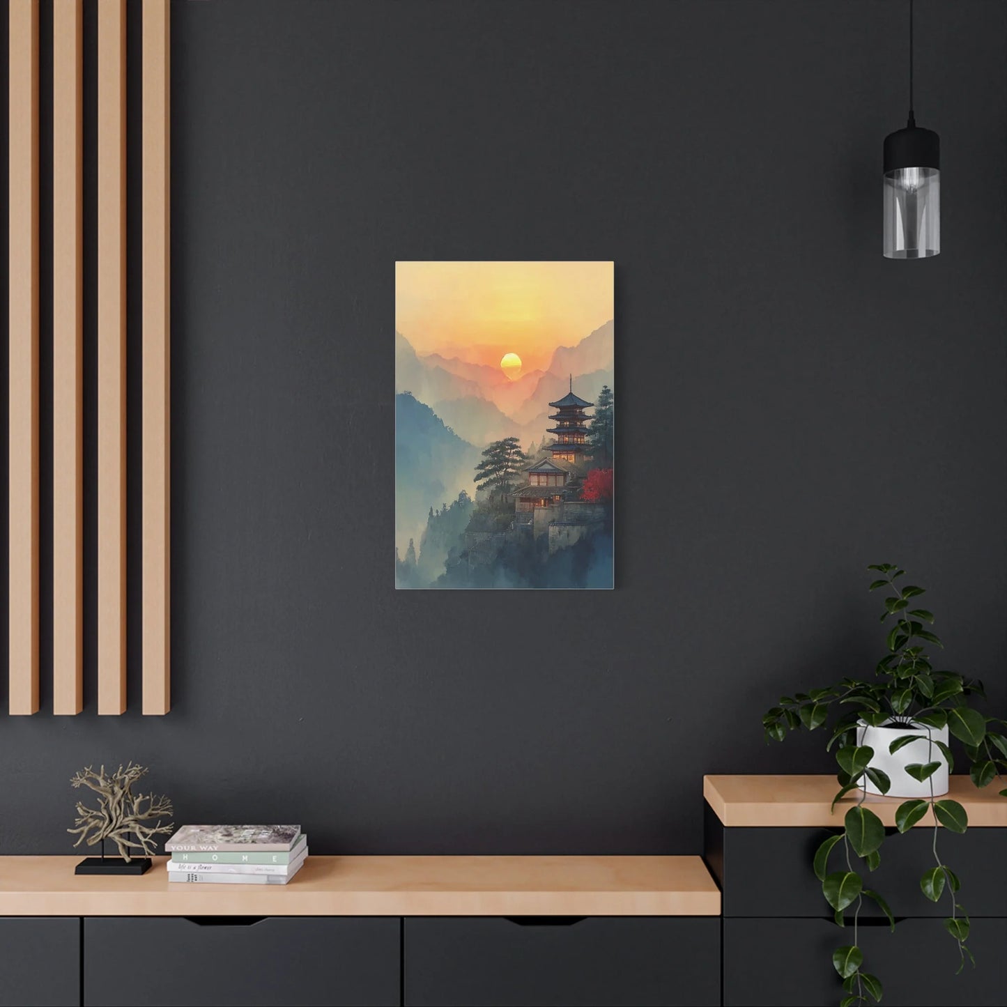 Tableau Pagode sur toile de coton 470 g/m²