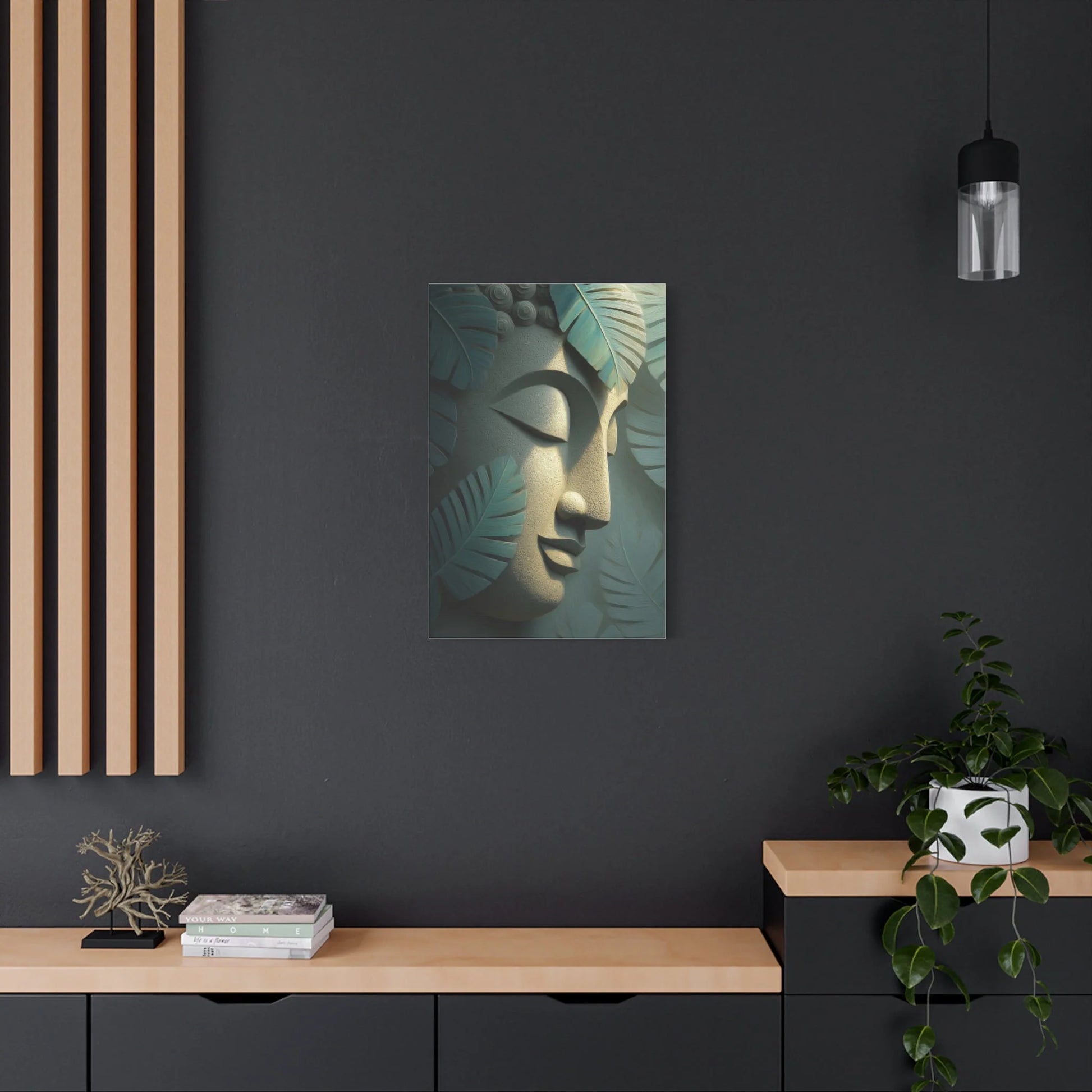 Tableau Bouddha format vertical pour mur étroit
