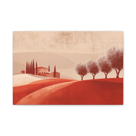 Tableau Oliveraie Toscane Terracotta - Villa au Couchant