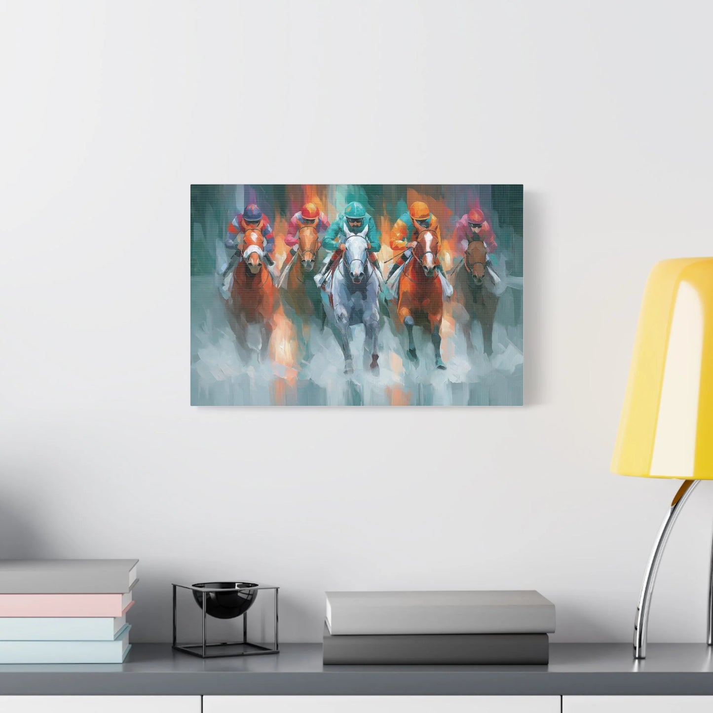 Tableau hippique dans un loft industriel
