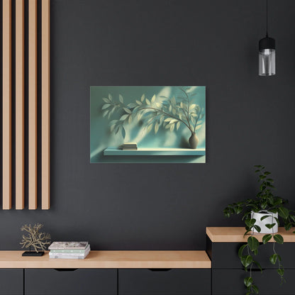 Tableau Étagère vert sauge atmosphère lumière du Nord