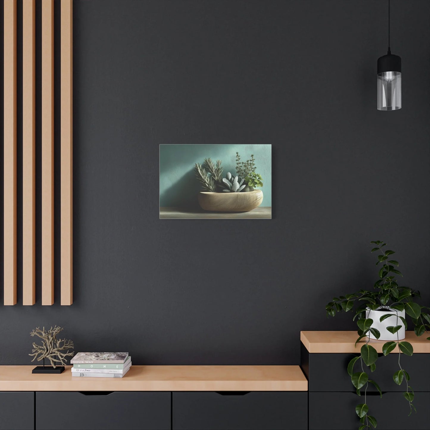 Tableau Détail du romarin aux aiguilles bleu sauge