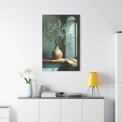 Tableau Vert sauge bois dans un salon contemporain