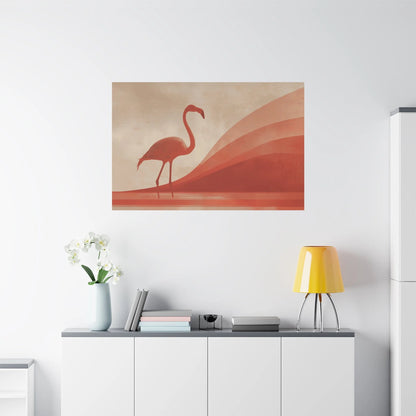 Décoration murale terracotta — flamant en silhouette horizontale