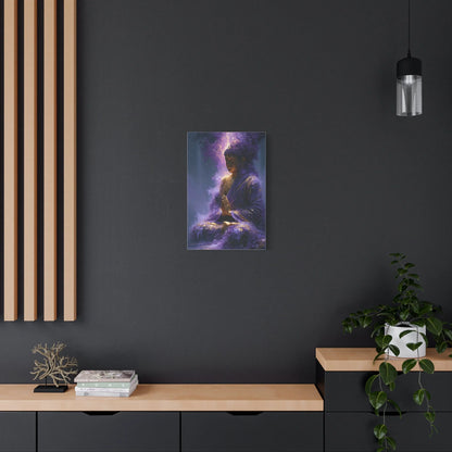 Tableau Bouddha Améthyste - Méditation Cosmique - décor pièce à vivre lumineuse