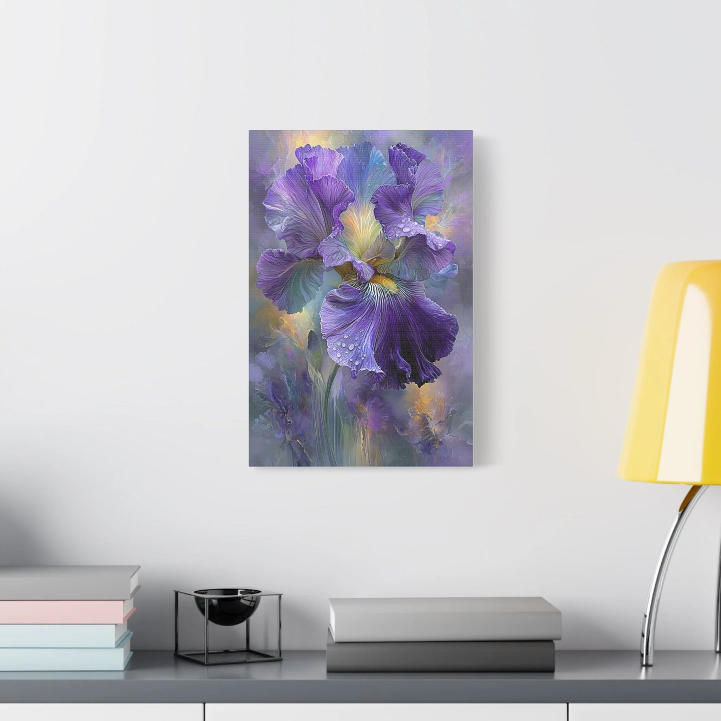 Tableau Iris violet dans un cabinet de soins