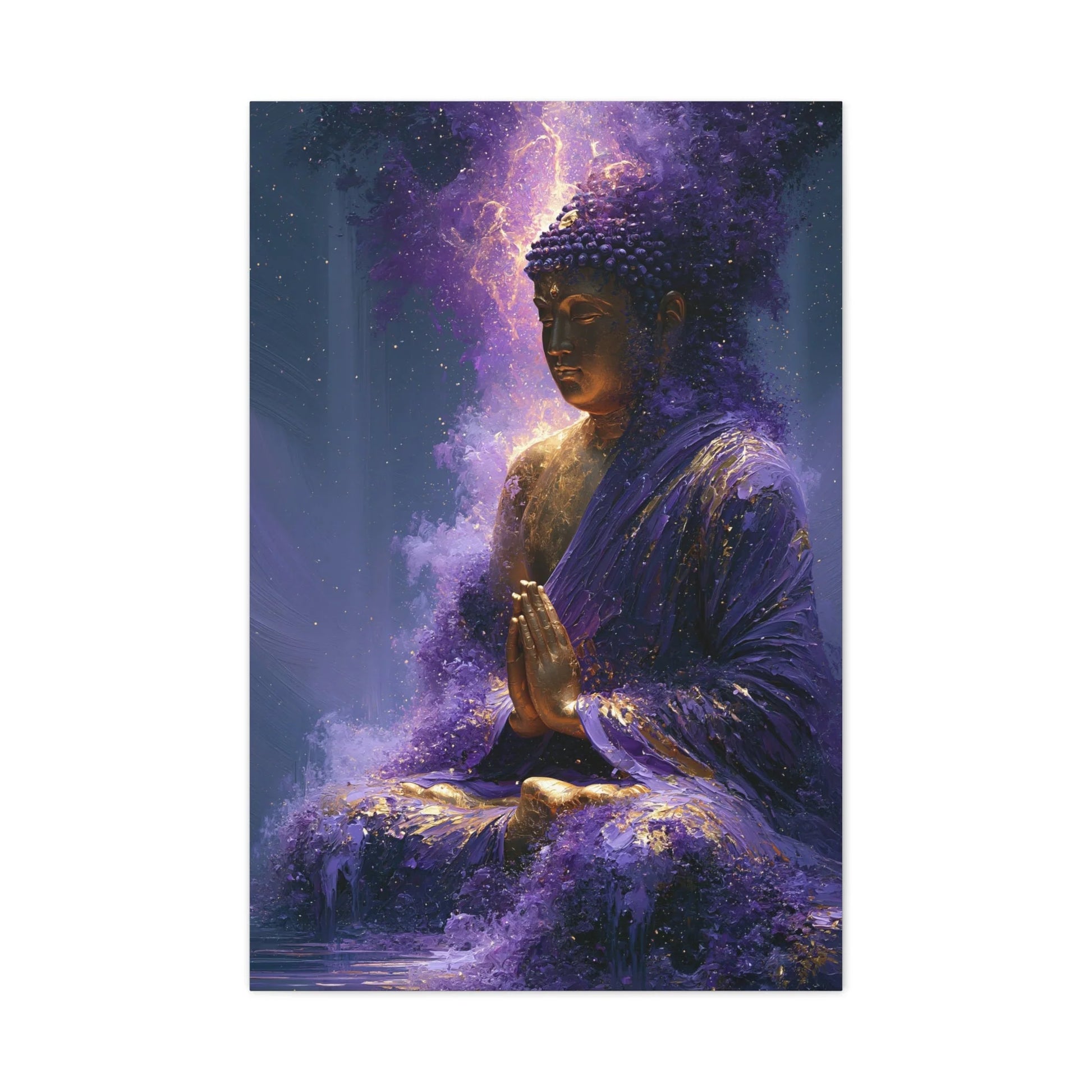 Tableau Bouddha Améthyste - Méditation Cosmique - ambiance bureau créatif