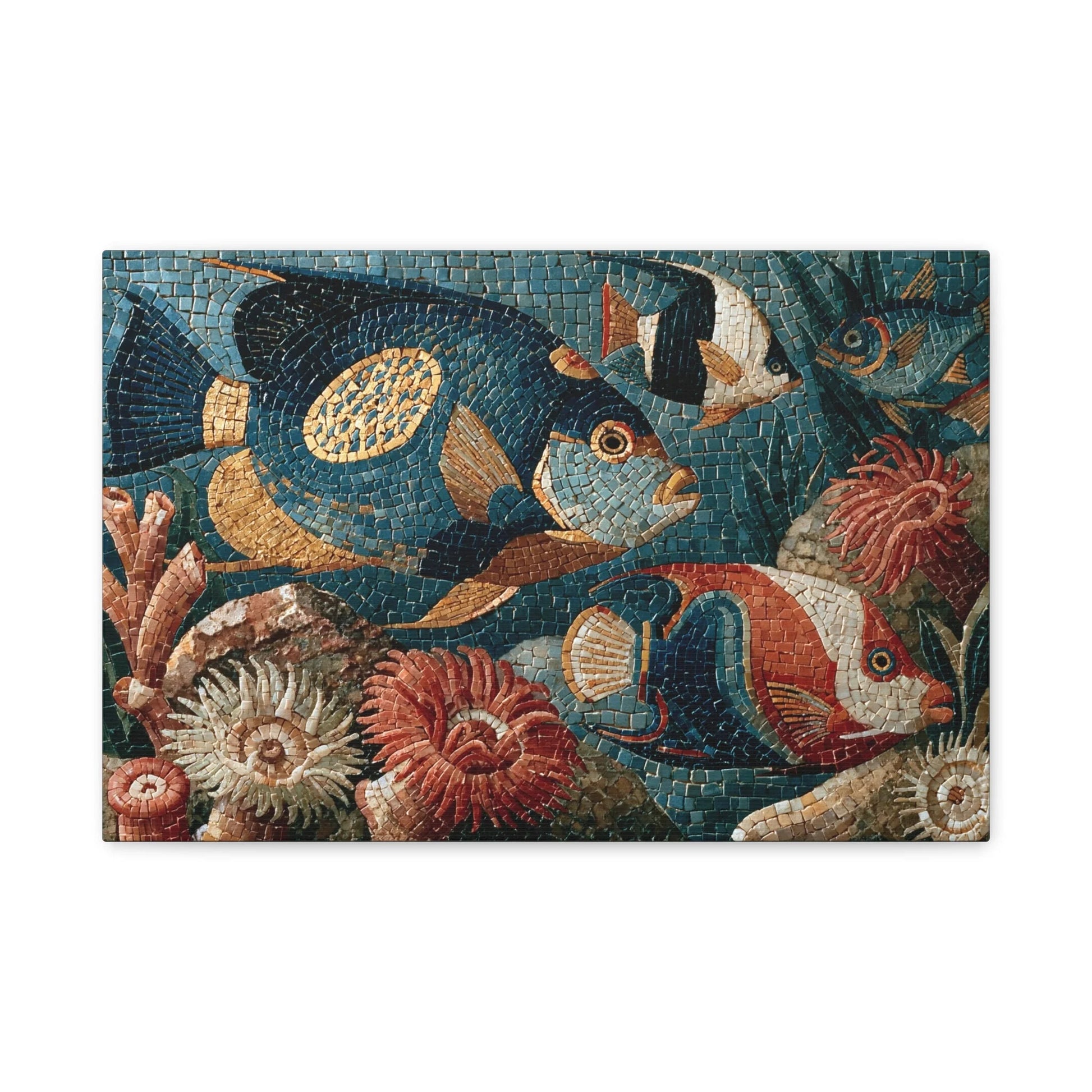Tableau en Mosaïque Poisson Corail - Lagune de Tesselles