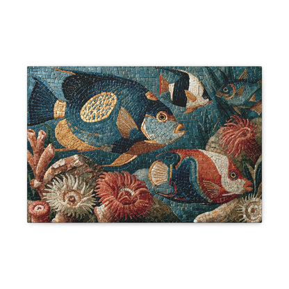 Tableau en Mosaïque Poisson Corail - Lagune de Tesselles