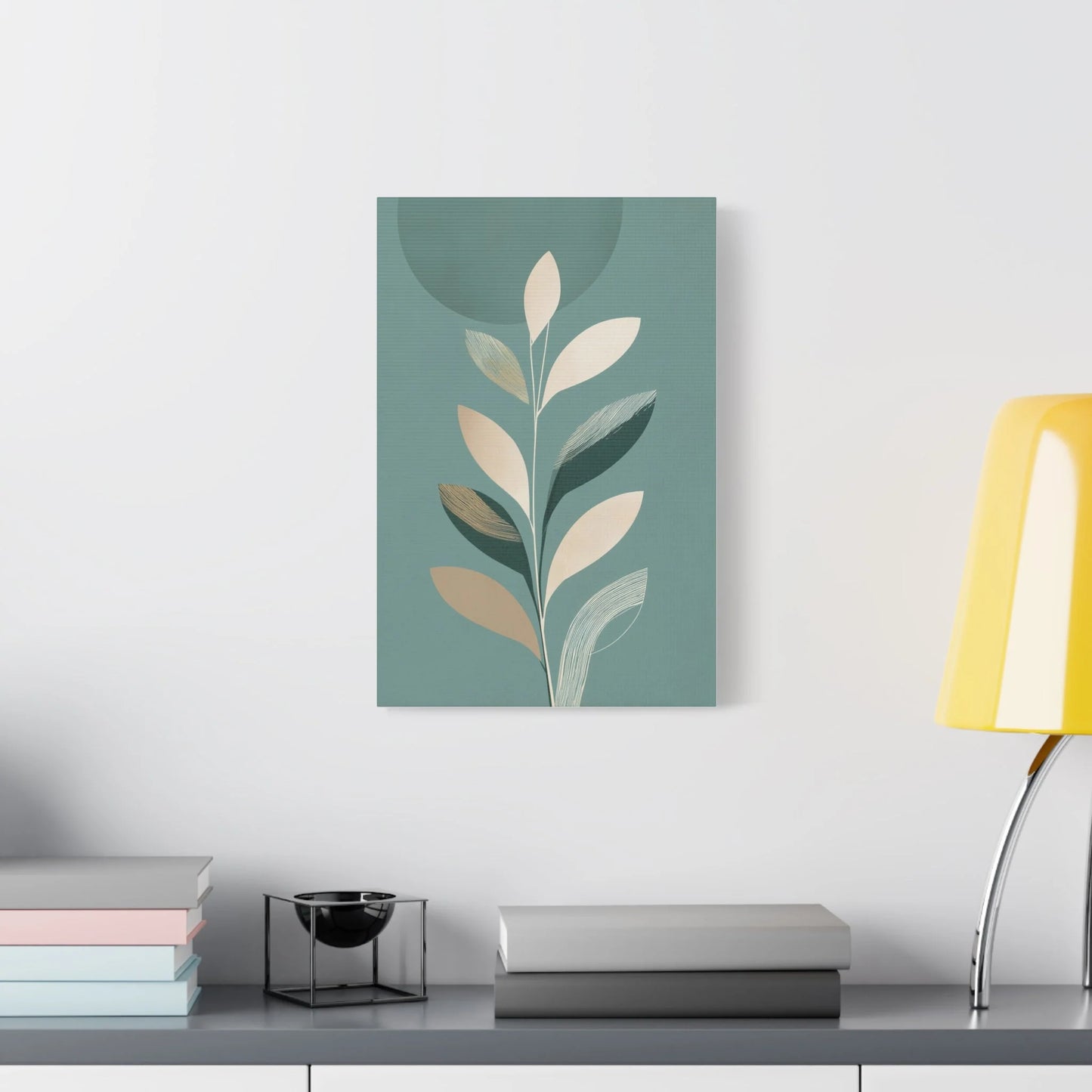 Tableau Tige minimaliste vert sauge dans une entrée