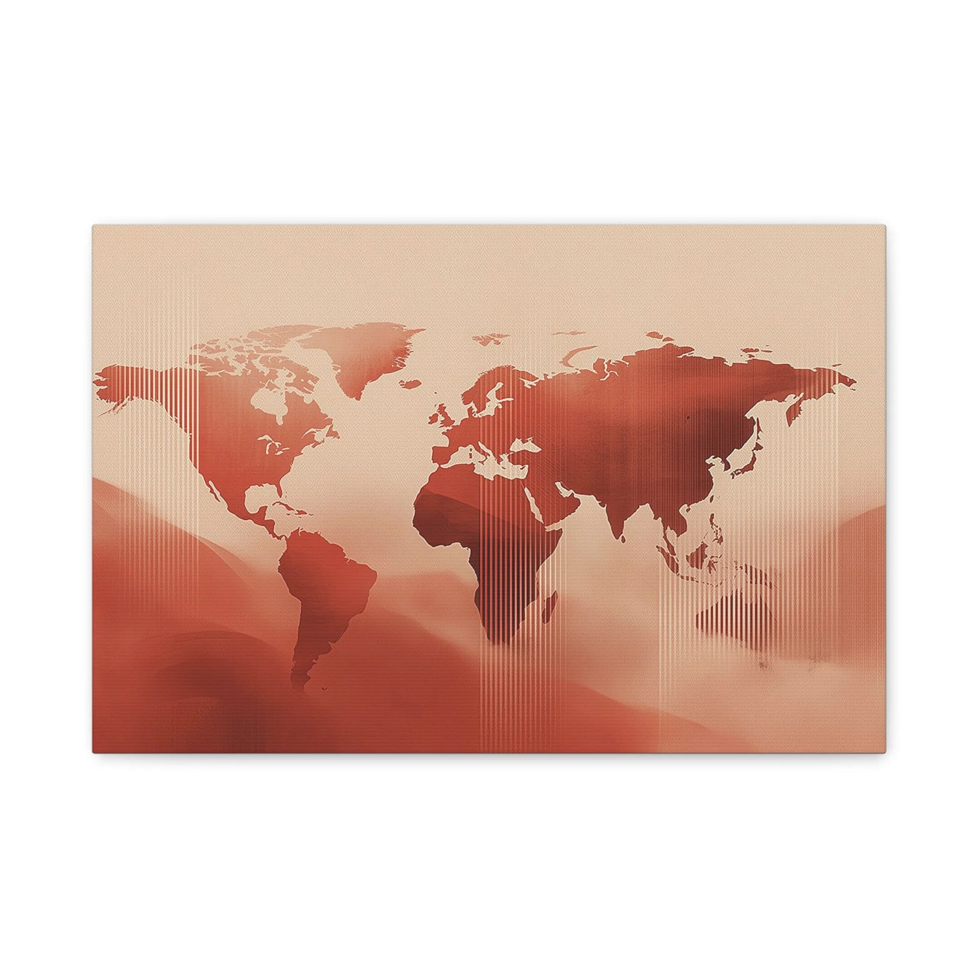 Tableau Mappemonde Vintage Terracotta - Continents d'Argile