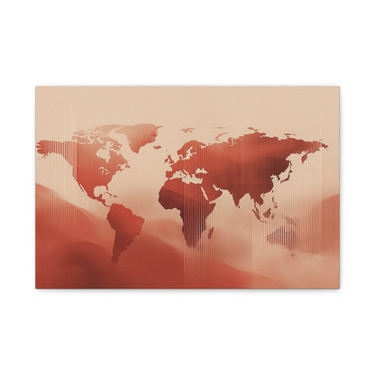 Tableau Mappemonde Vintage Terracotta - Continents d'Argile