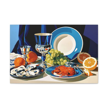 Tableau Nature Morte Flamande - Abondance du Nord - vue mur blanc minimaliste