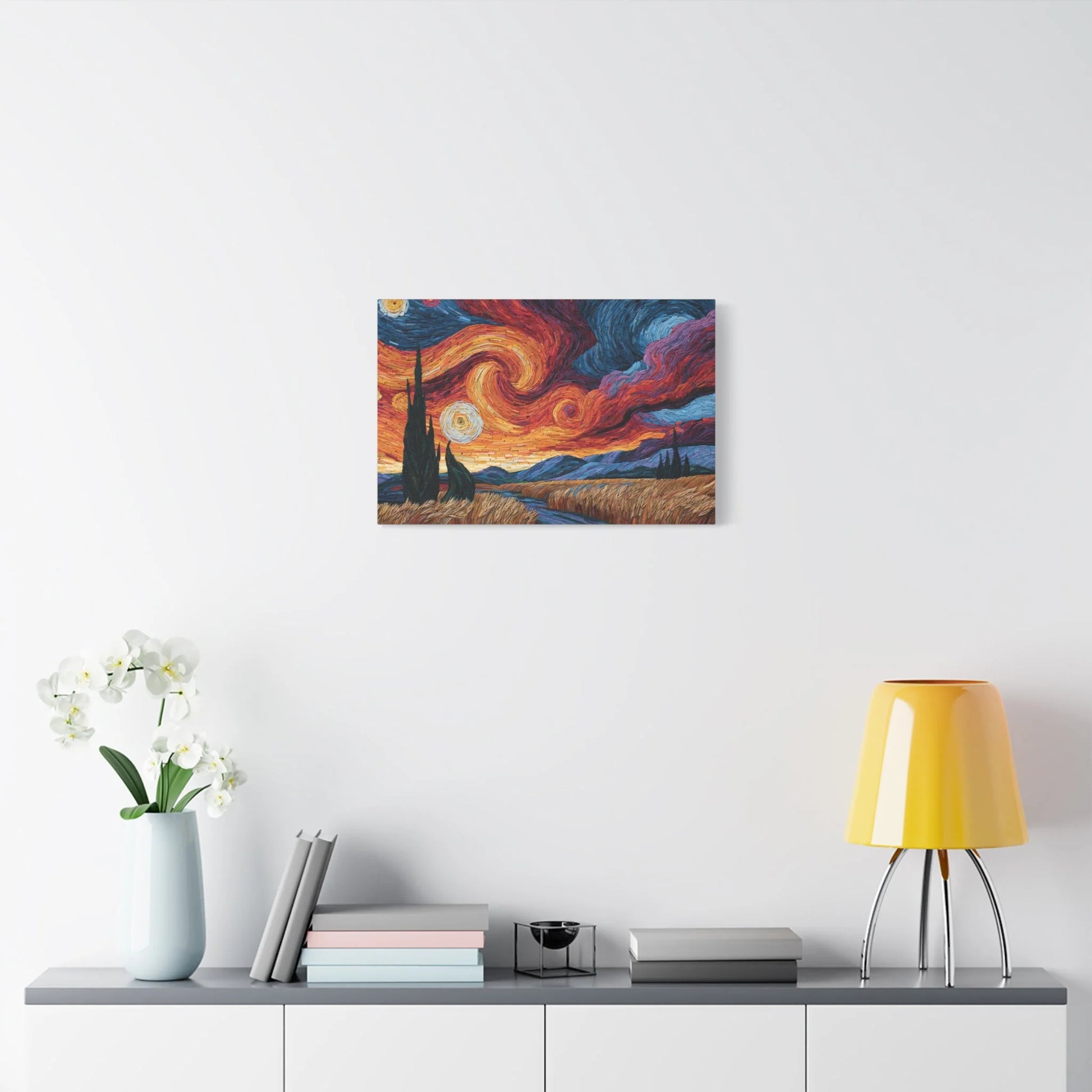 Tableau en Mosaïque Coucher de Soleil - Horizon Impressionniste - ambiance chambre adulte