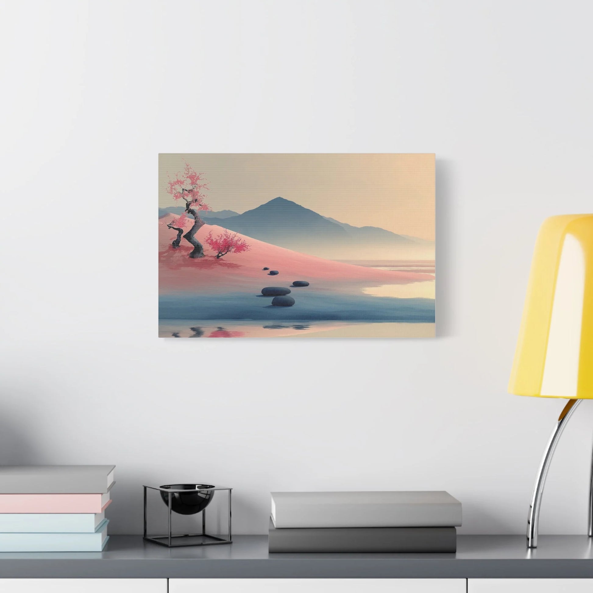 Tableau Rose zen dans un cabinet de soins