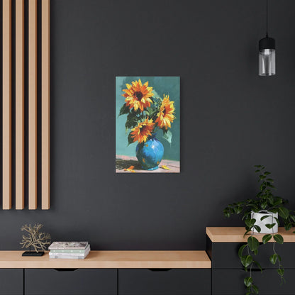Tableau Nature Morte Bouquet Tournesols Impressionniste - Soleil en Vase - vue intérieur architecte