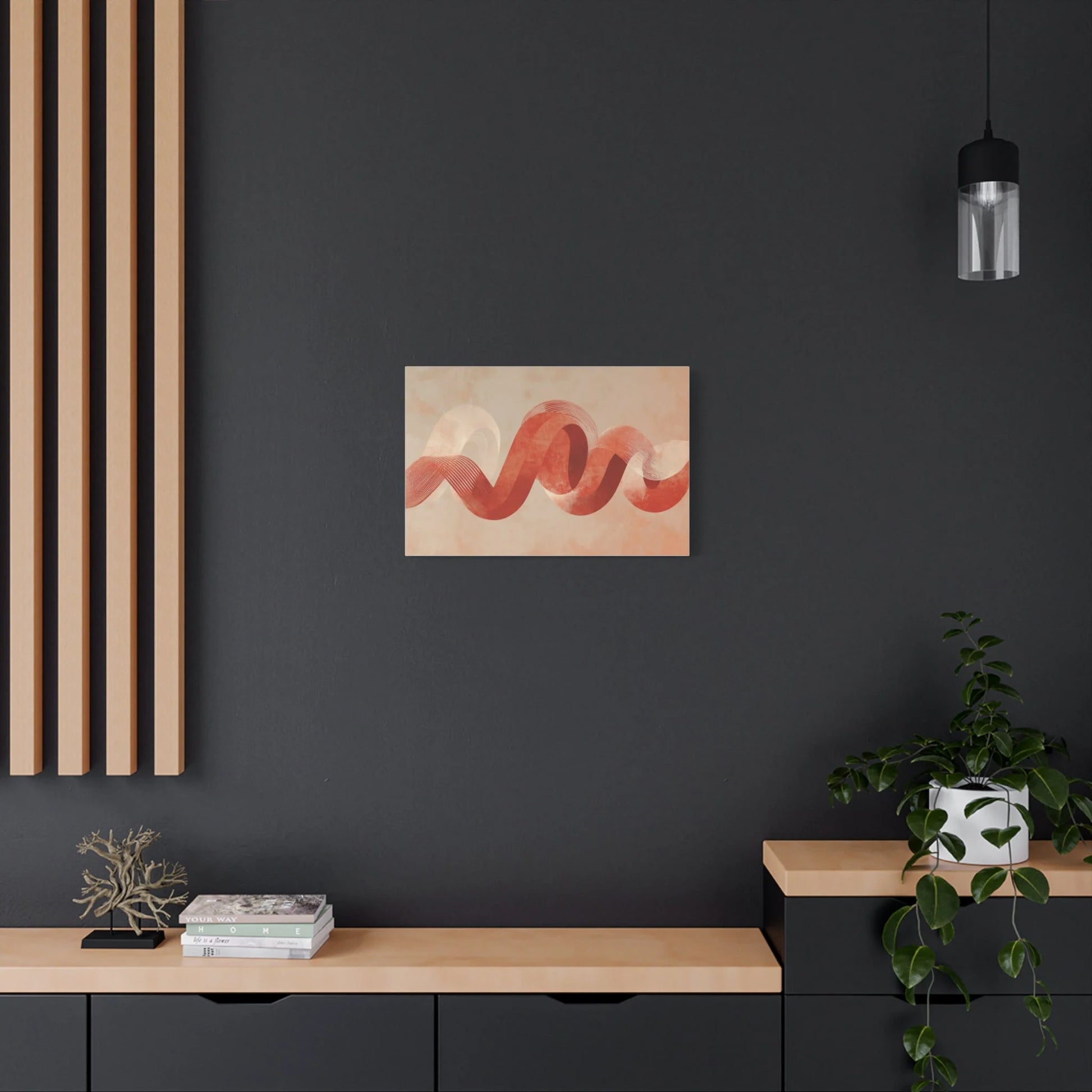 Tableau gestuel terracotta — composition dynamique horizontale