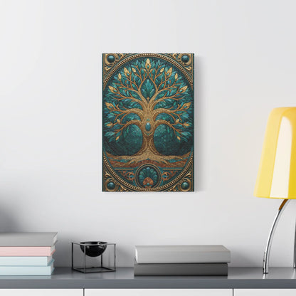 Tableau en Mosaïque Arbre de Vie - Racines Sacrées - décor salon contemporain bois