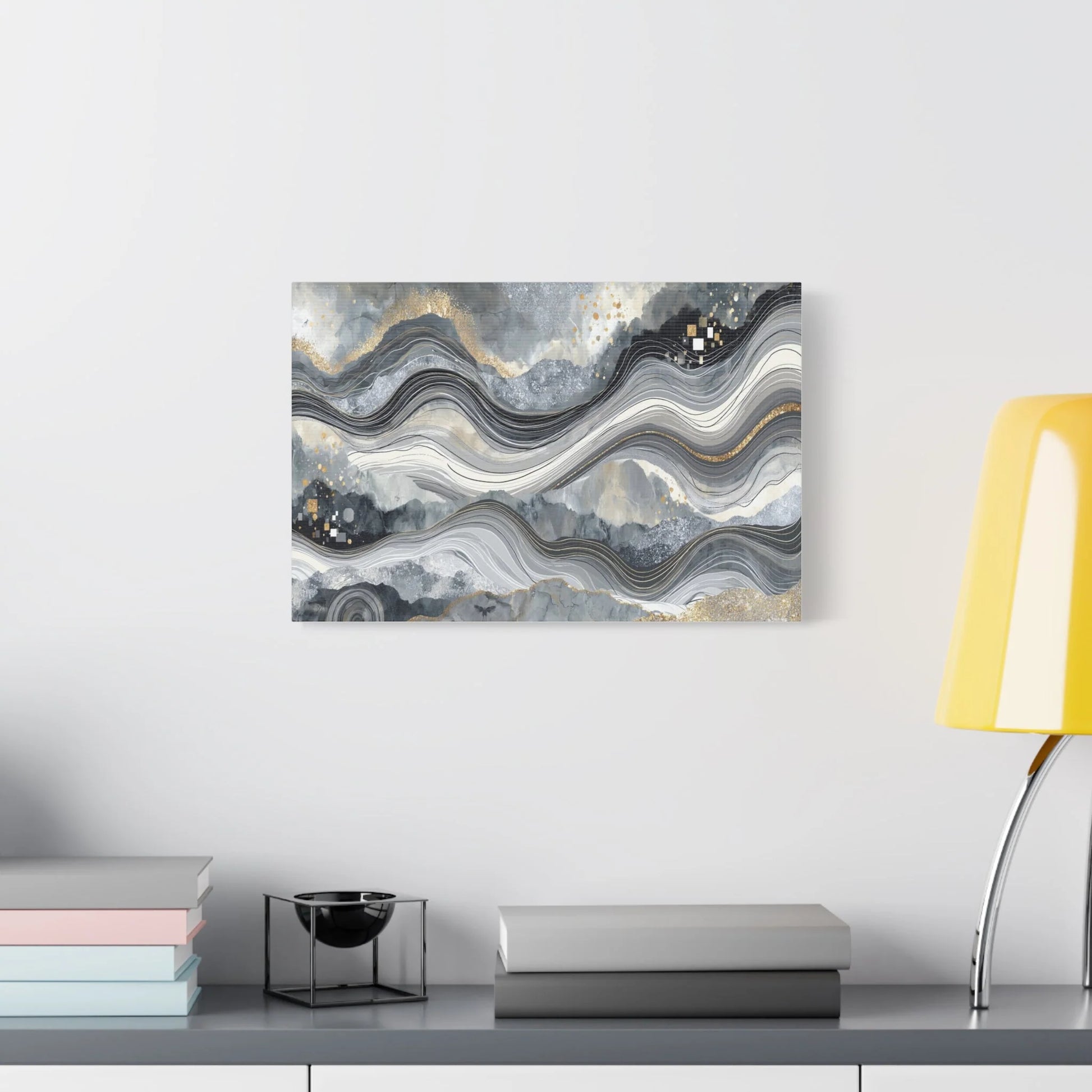 Tableau Abstrait gris dans un loft contemporain
