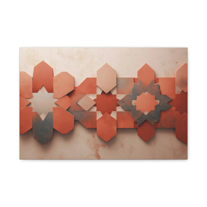 Tableau Mosaïque Zellige Terracotta - Étoiles d'Andalousie