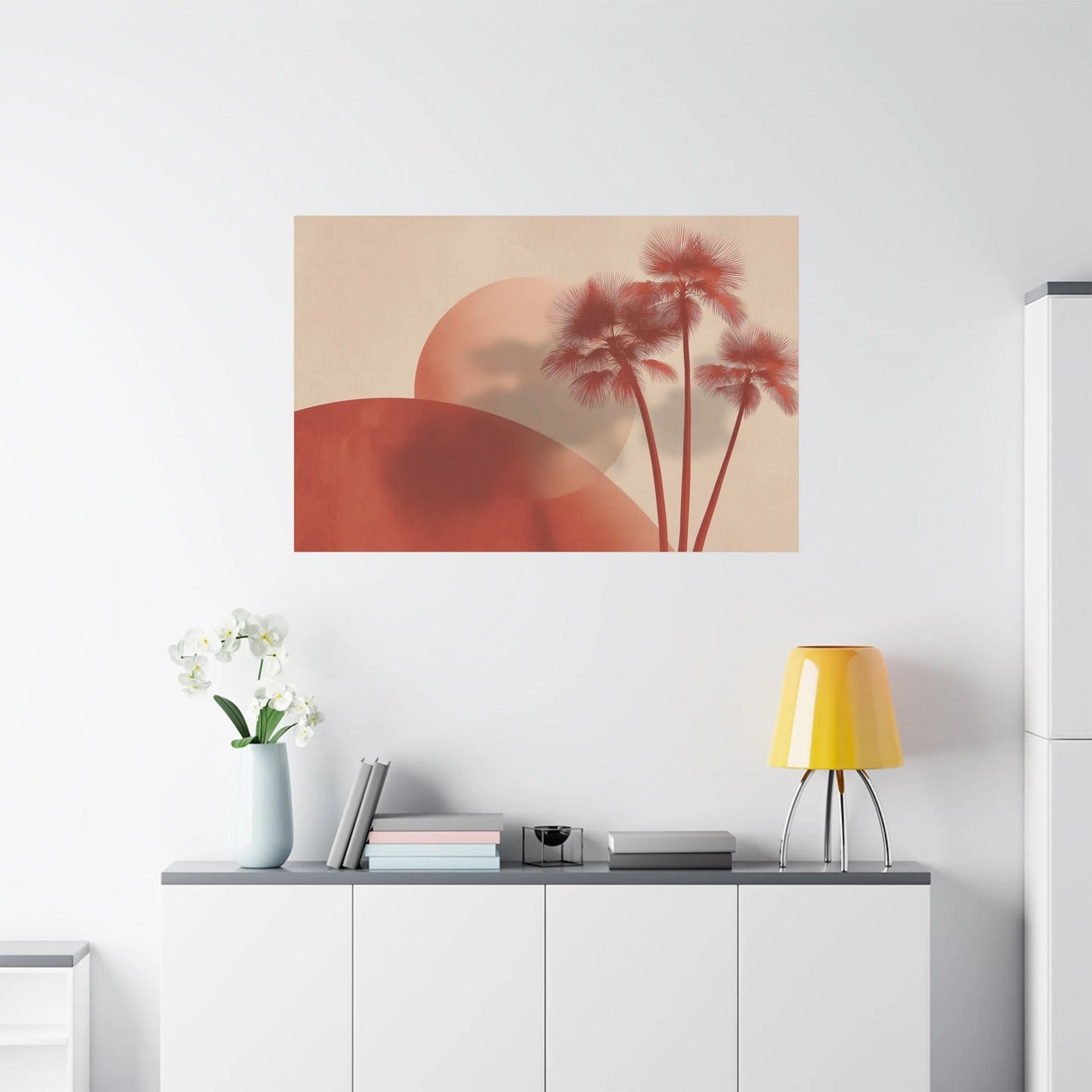 Tableau décoration murale terracotta — palmiers format horizontal