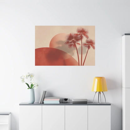 Tableau décoration murale terracotta — palmiers format horizontal