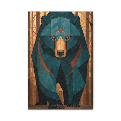 Tableau en Mosaïque Ours Brun Forêt - Gardien Byzantine