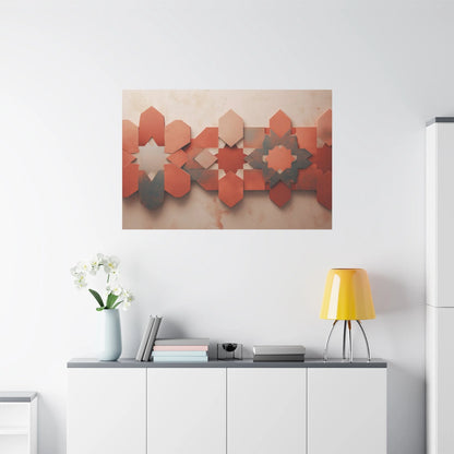 Tableau décoration murale terracotta — zellige format horizontal